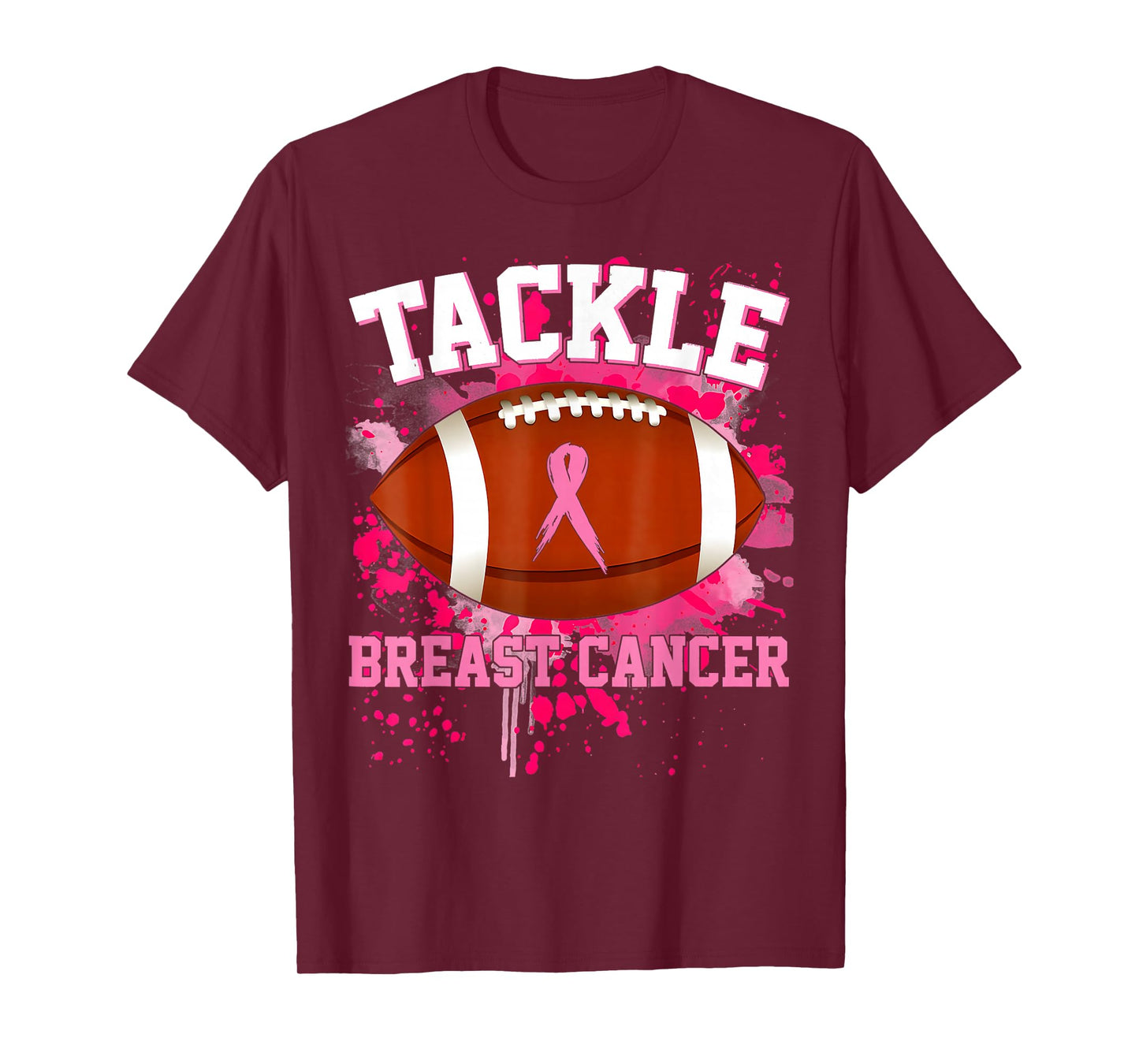Tackle Breast Cancer Football Pink Breast Cancer Awareness T-Shirt