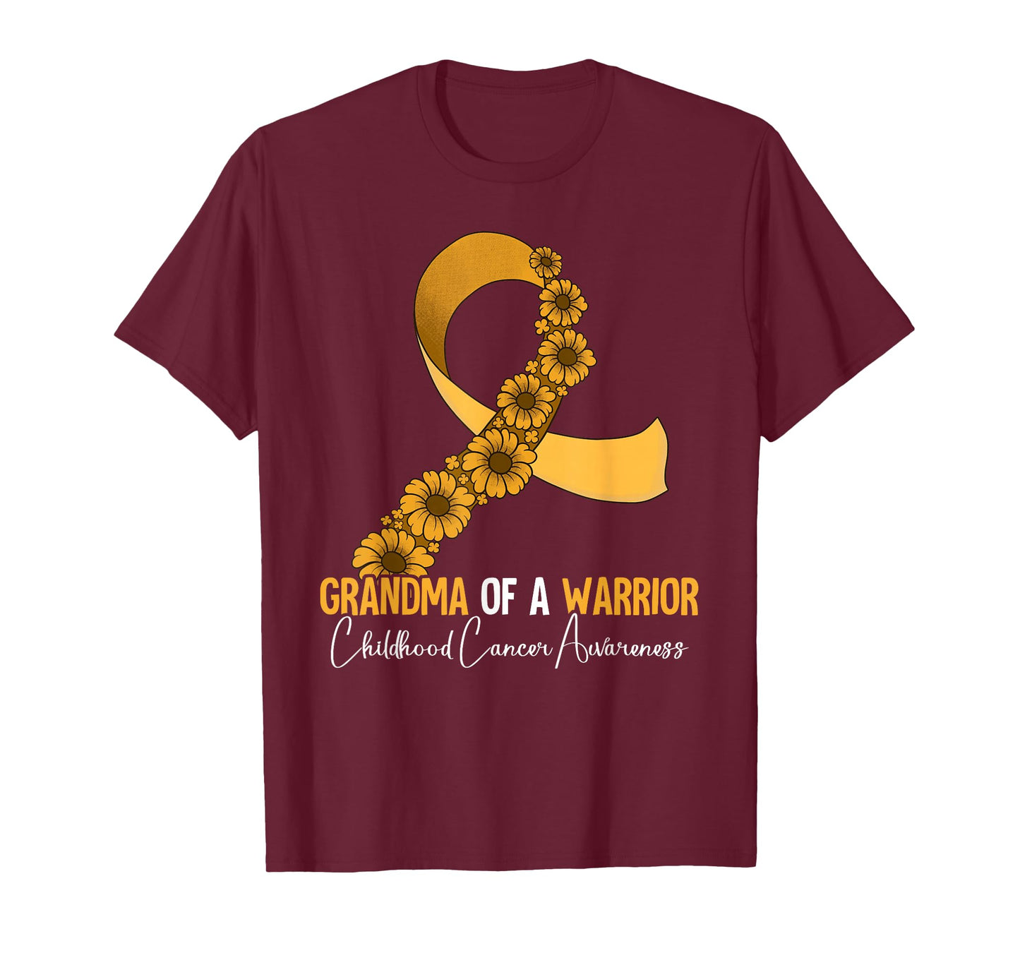 Grandma Of A Warrior Childhood Cancer Awareness T-Shirt