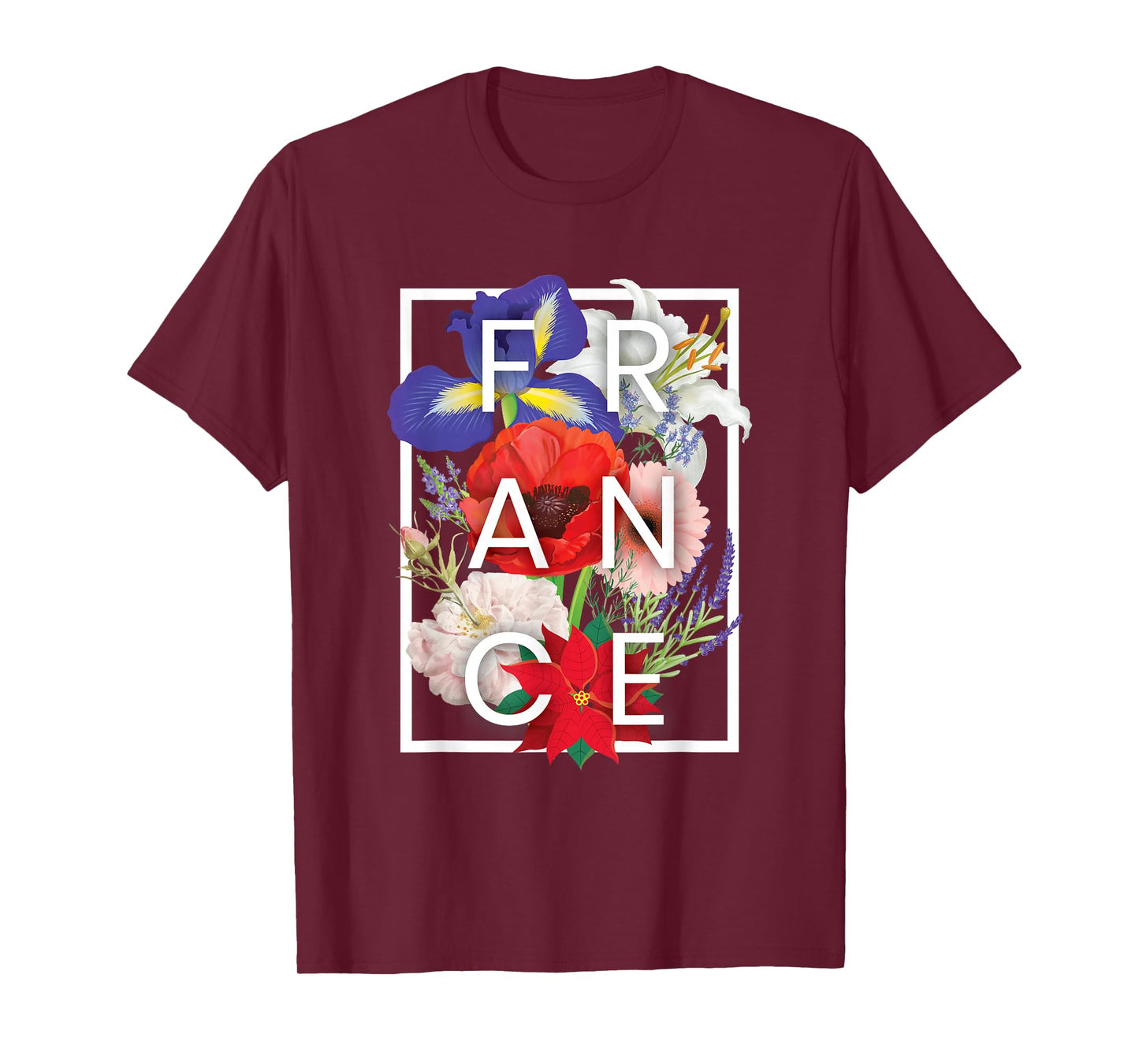Flowers of France Word Art - French Pride T-Shirt