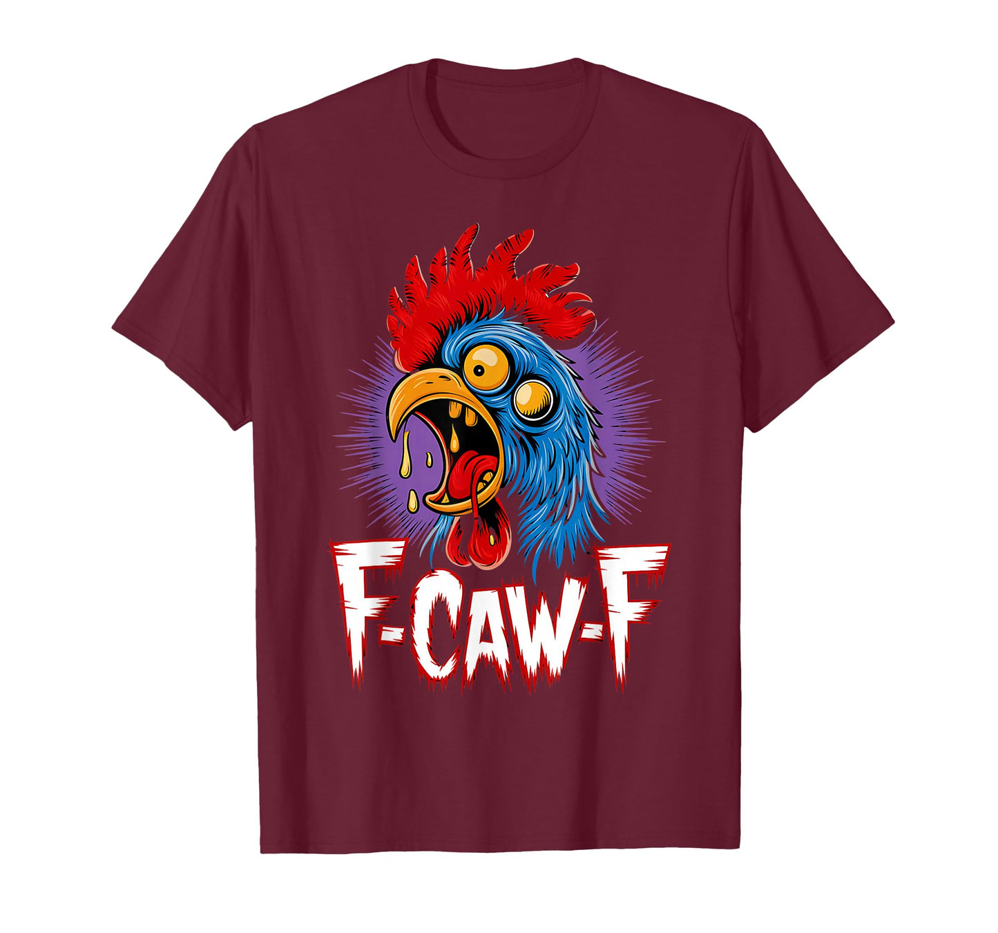 Zombie Chicken F-CAW-F Scary Rooster Halloween Horror Joke T-Shirt