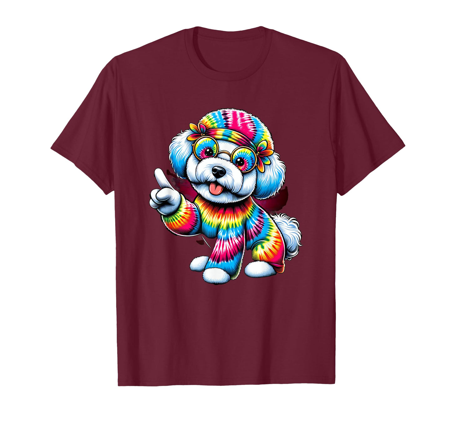 Peace Sign Tie Dye Bichon Frise Dog Men Women Kids T-Shirt