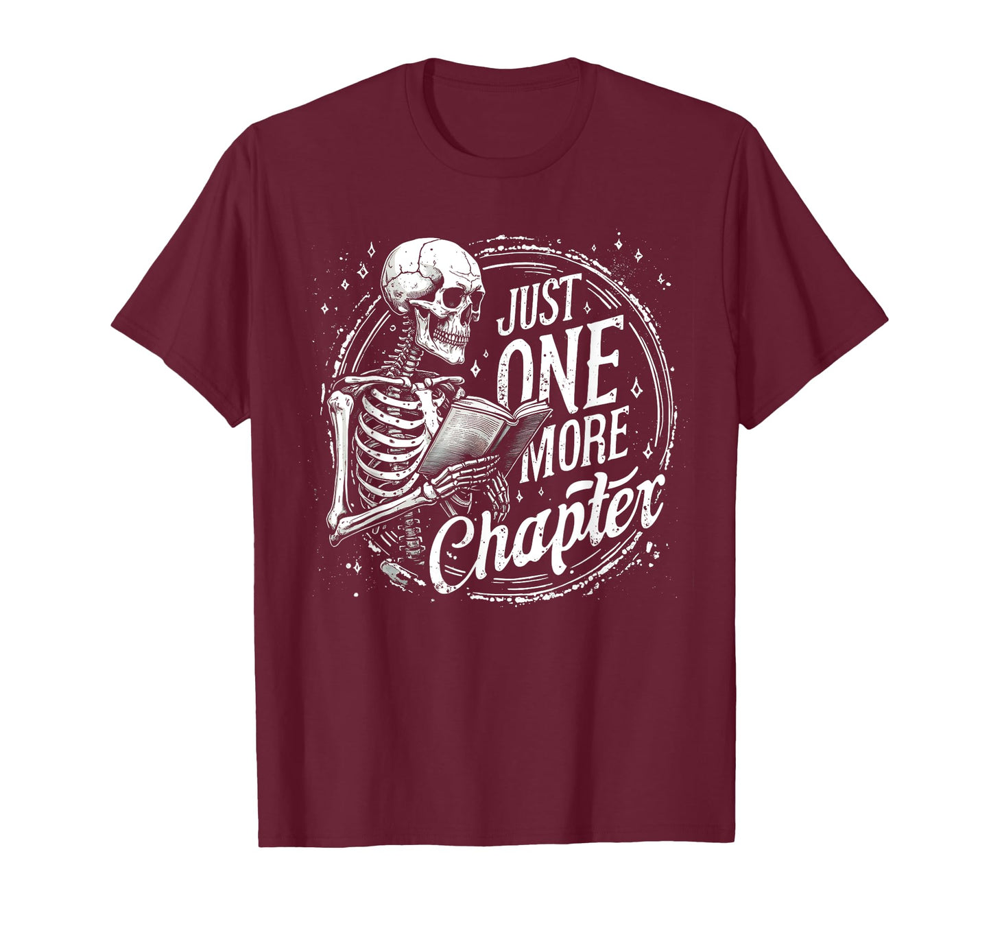Just One More Chapter Skeleton Vintage Book Lover Halloween T-Shirt