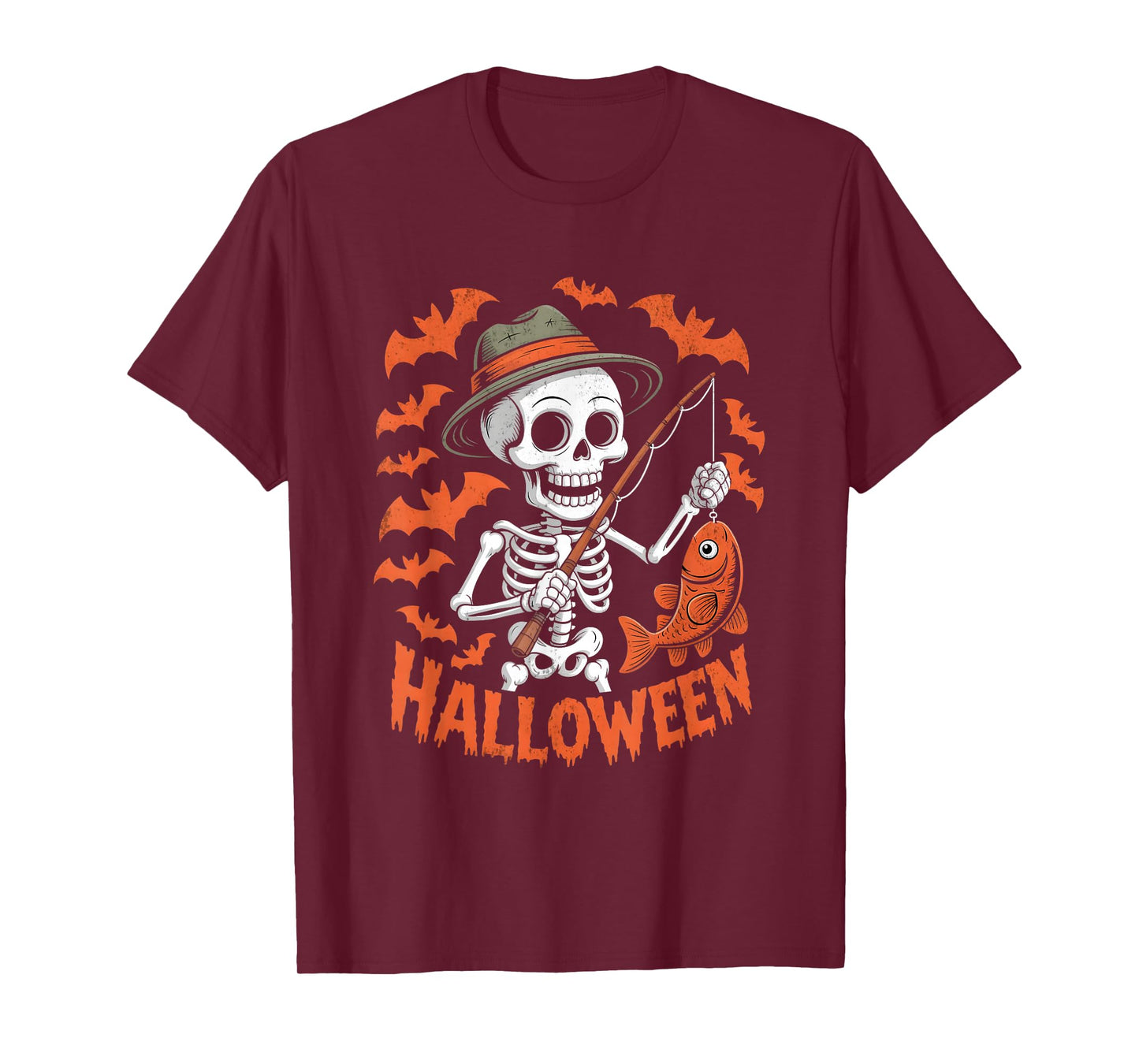 Halloween Skeleton Fishing T-Shirt