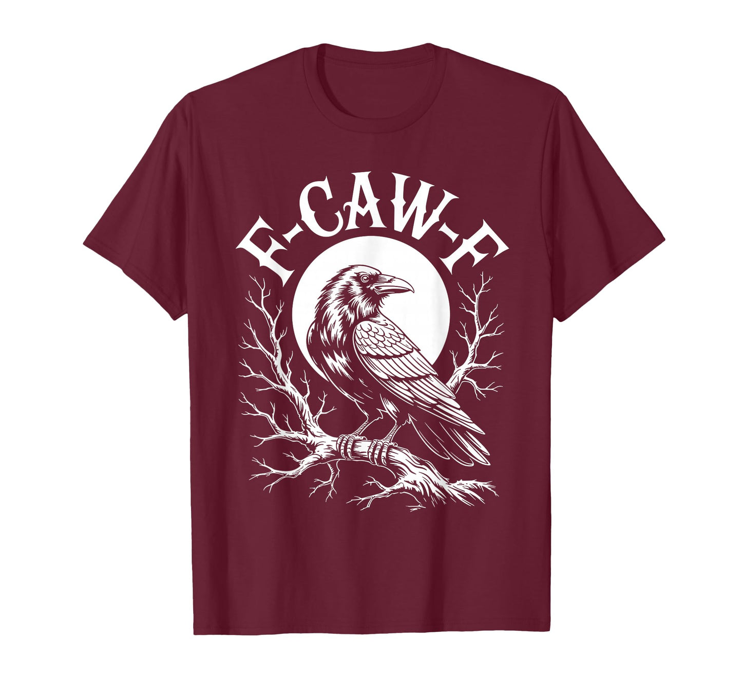 Funny F-CAW-F Bird Raven Moon Gothic Vintage Crow Flock Star T-Shirt