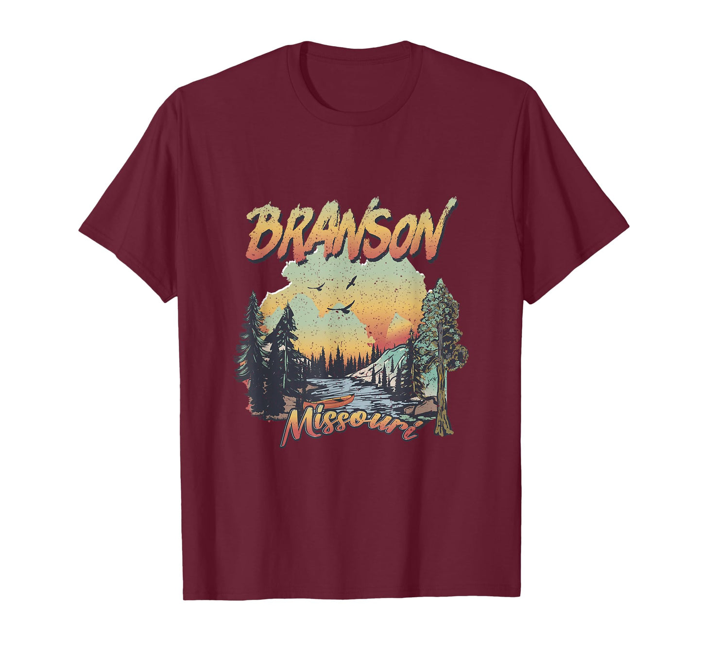 Vintage Branson Missouri Nature Mountain Hiking Souvenir T-Shirt
