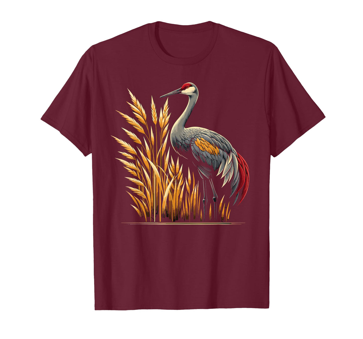 Birdwatcher Sandhill Crane T-Shirt - Unisex-Adults, Black, Small