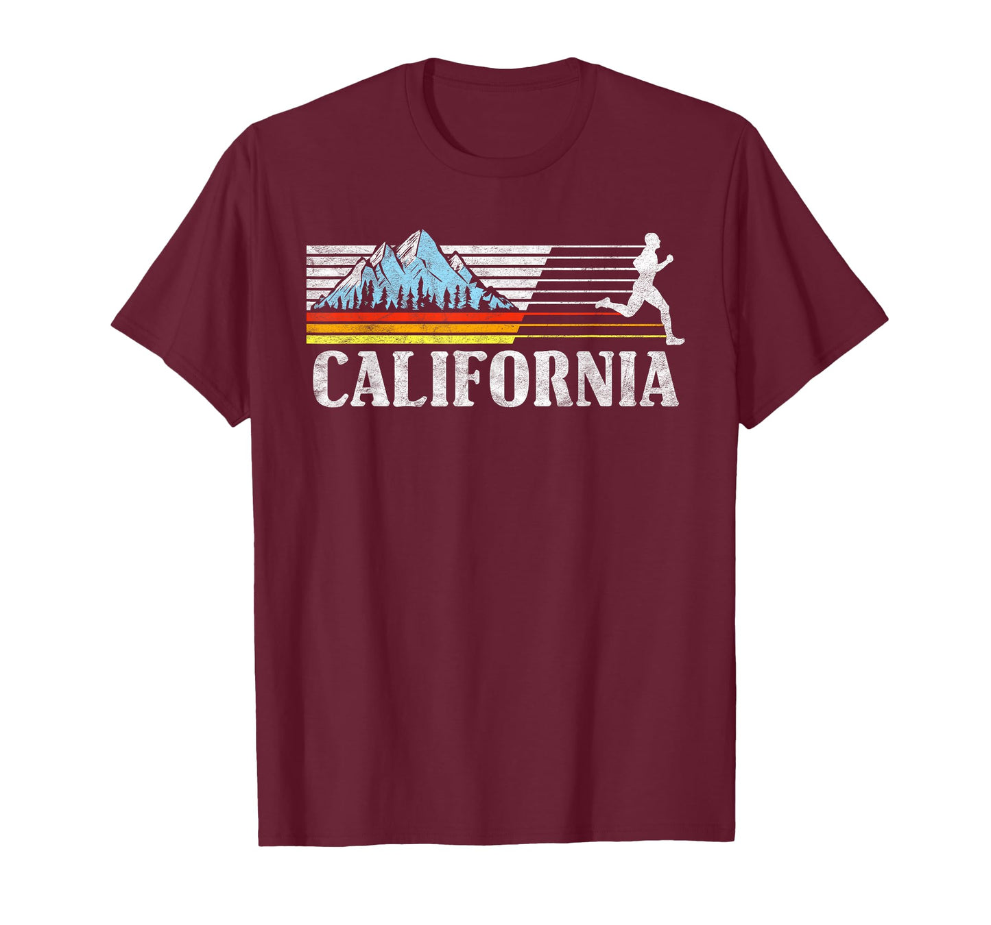 California Trail Running Retro Mountains 80s Graphic T-Shirt