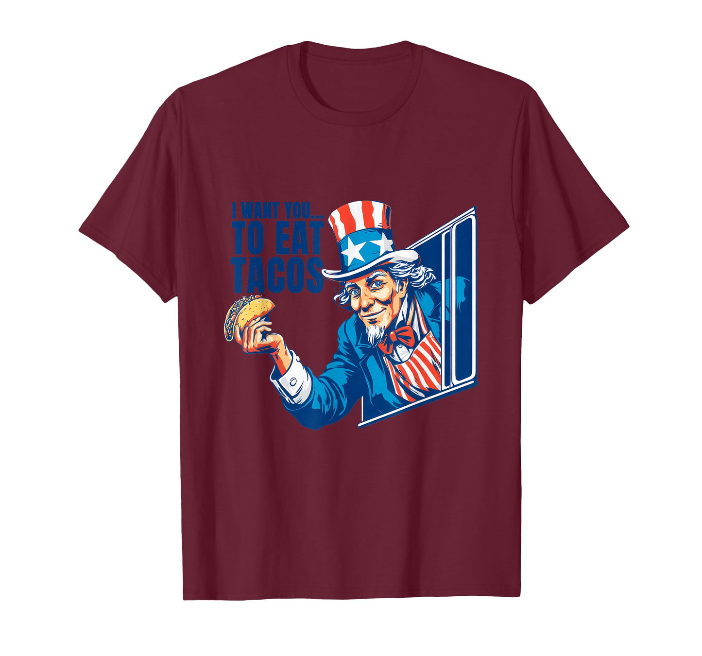Funny Patriotic Taco Costume with Eat Tacos Speech T-Shirt