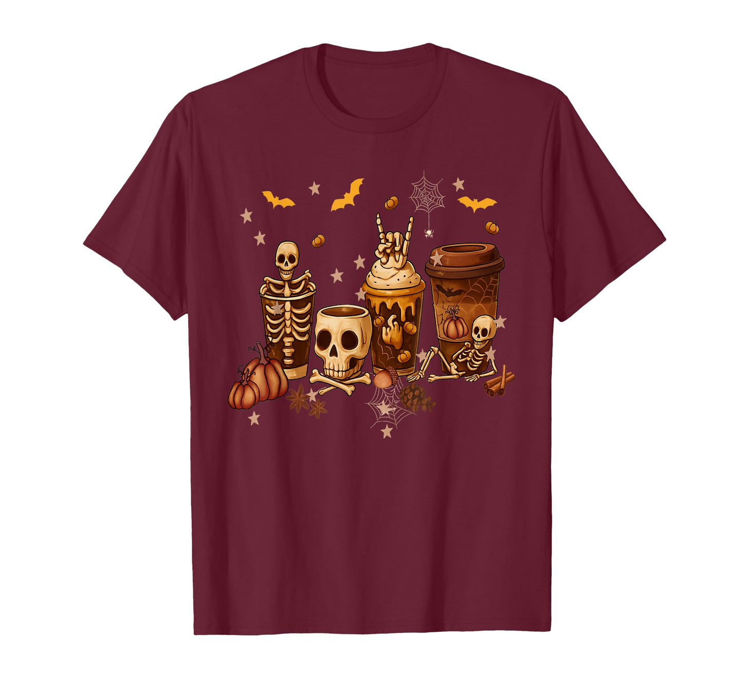Skull Coffee Skeleton Bleached Funny Men Women Coffee Lover T-Shirt
