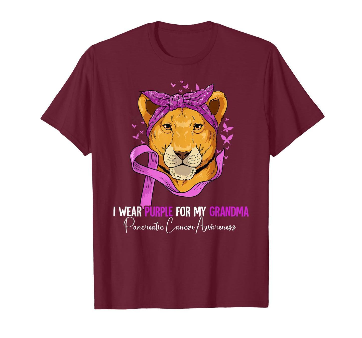 I Wear Purple For My Grandma Pancreatic Cancer Awareness T-Shirt