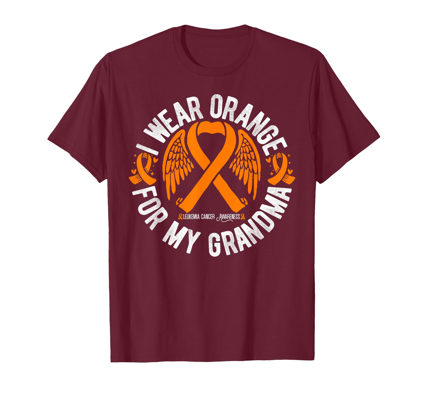 I Wear Orange For My Grandma Leukemia Cancer Awareness T-Shirt