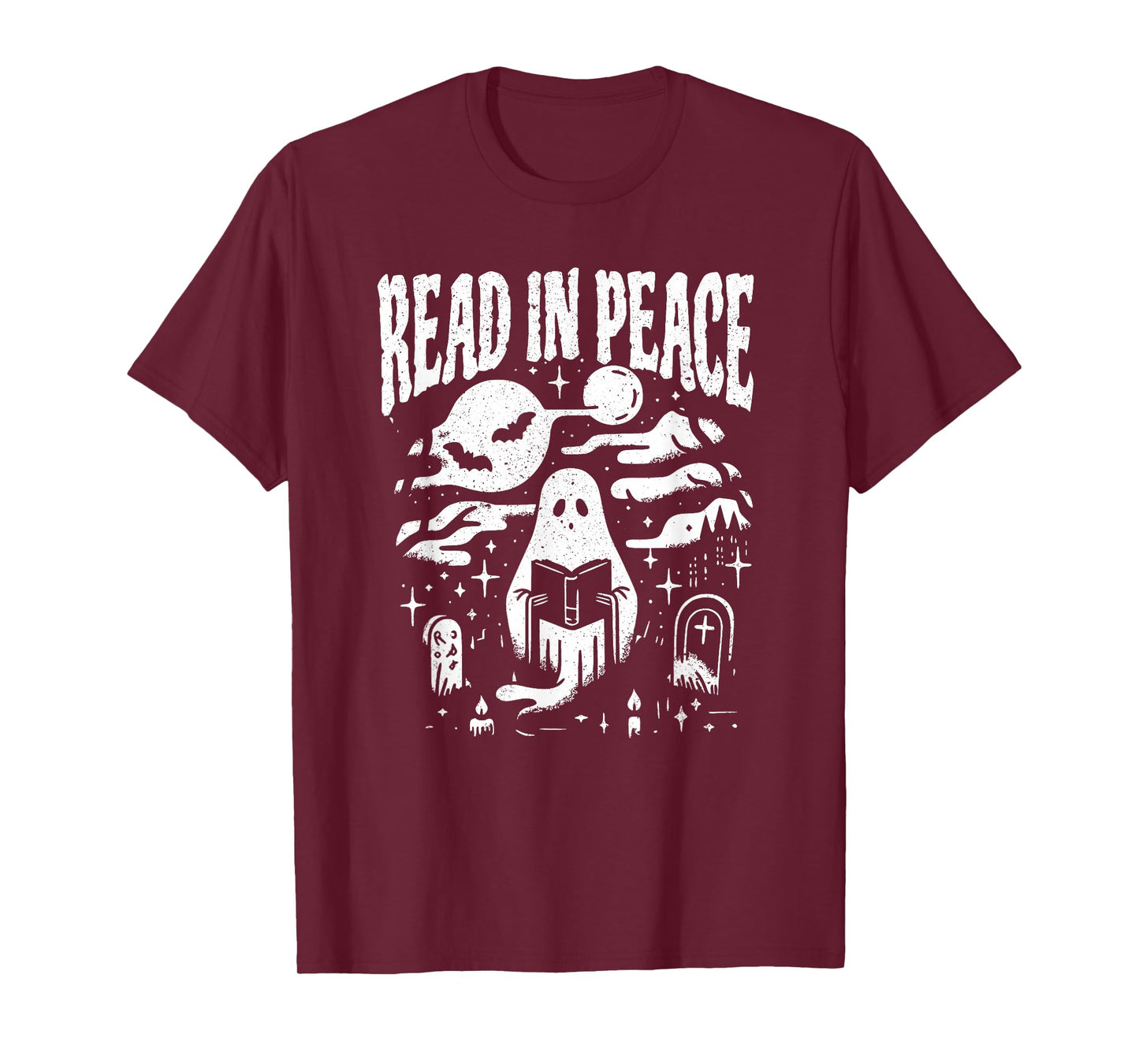 Read in Peace Skeleton Reading Book Halloween Bookish T-Shirt