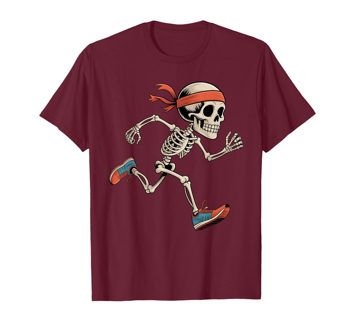 Halloween Skeleton Running Marathon Costume Trick or Treat T-Shirt