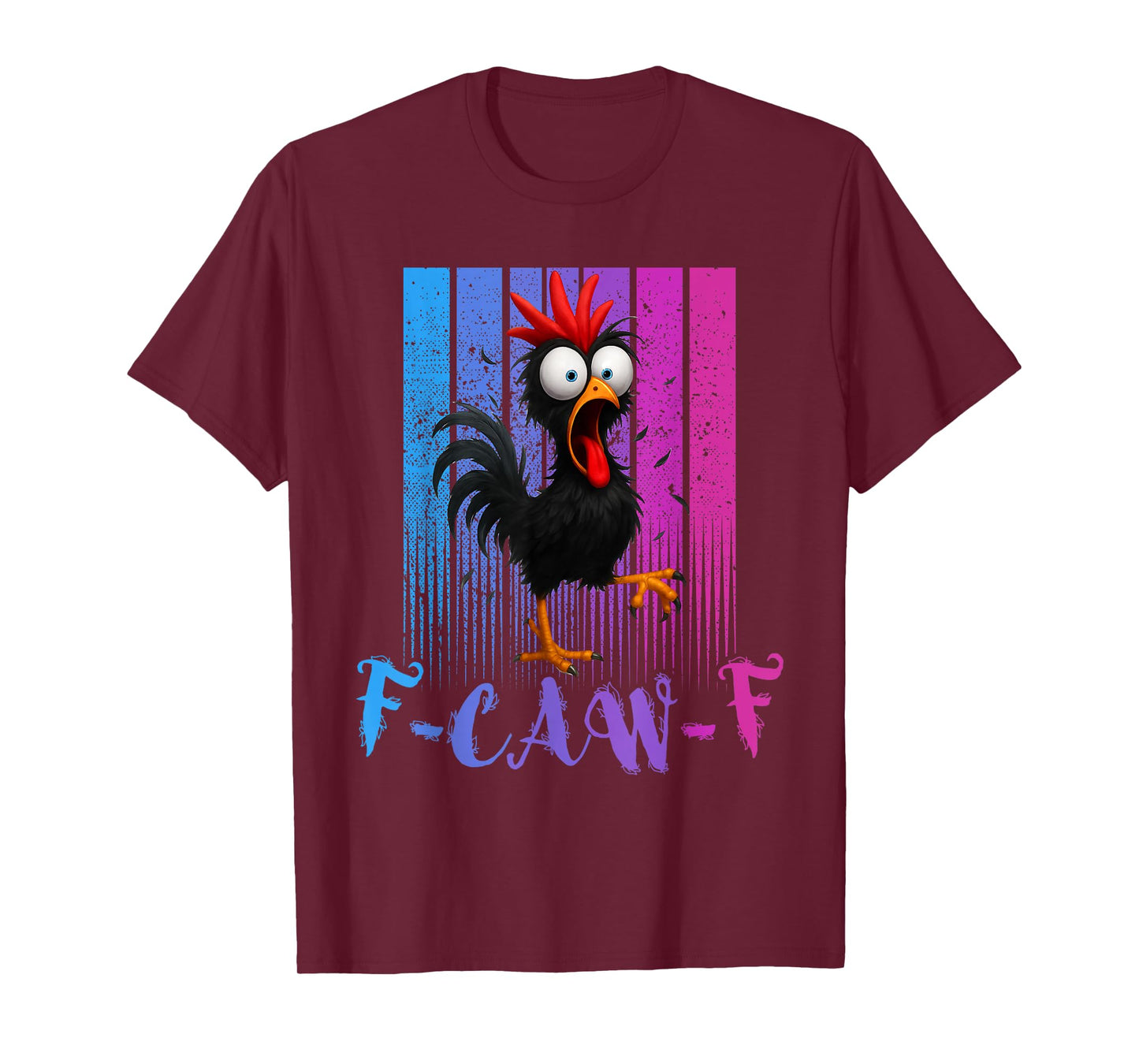 Funny F-Caw-F Retro Chicken, FCAWF Black Chicken Men Women T-Shirt