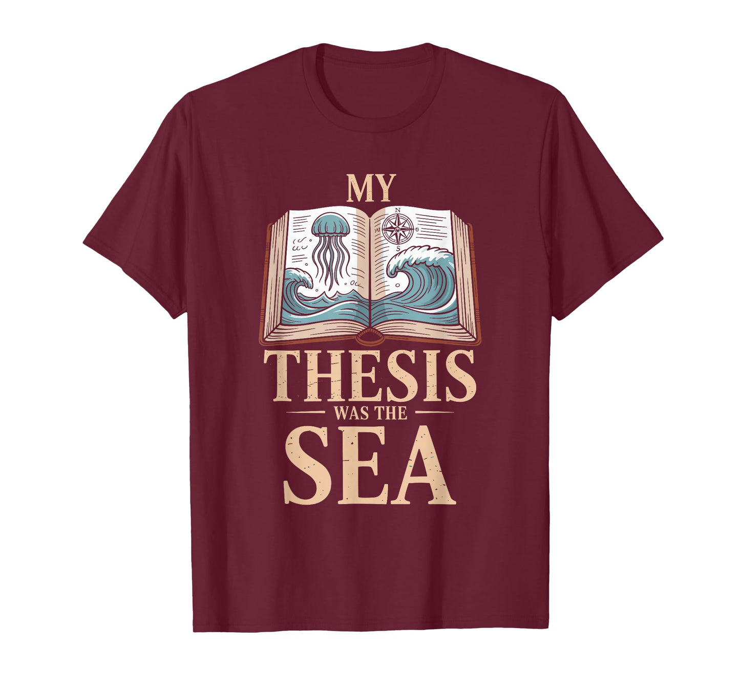 Ocean Academia Coastal Scholar Marine Science Nerd Vintage T-Shirt