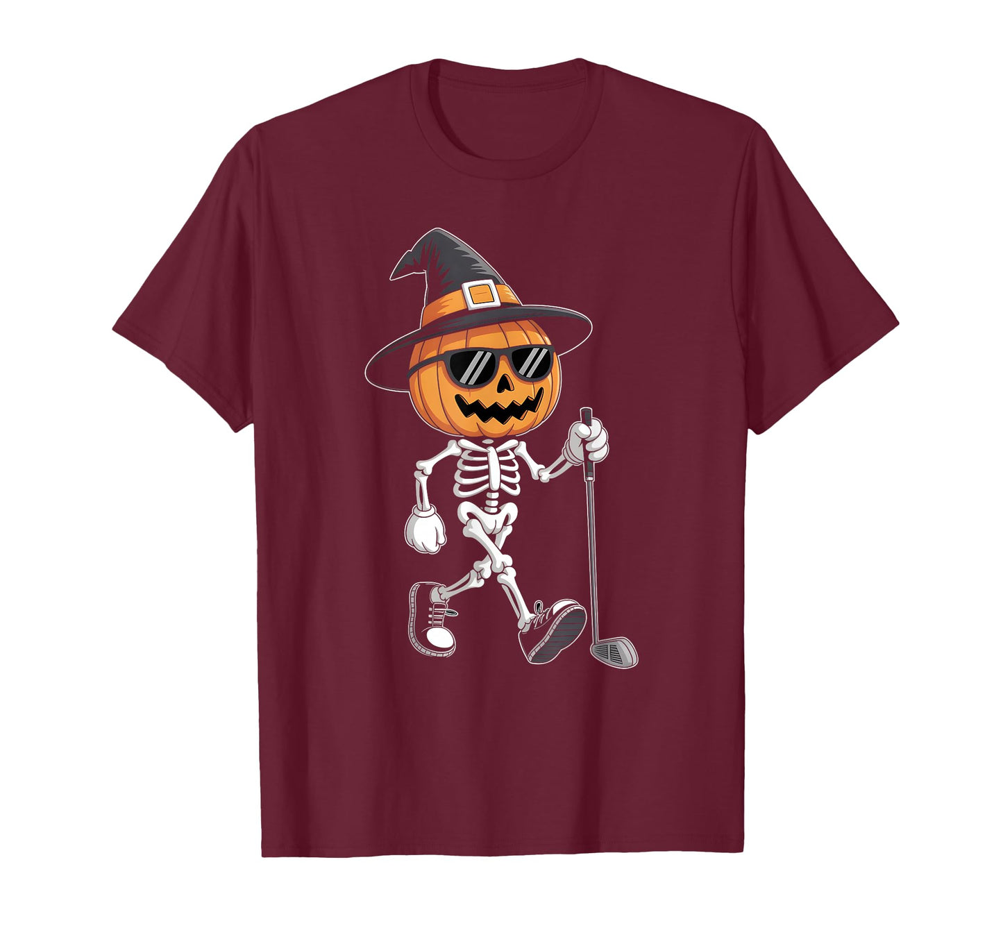 Skeleton Halloween Golf Spooky Swing Par Tee Vibes T-Shirt