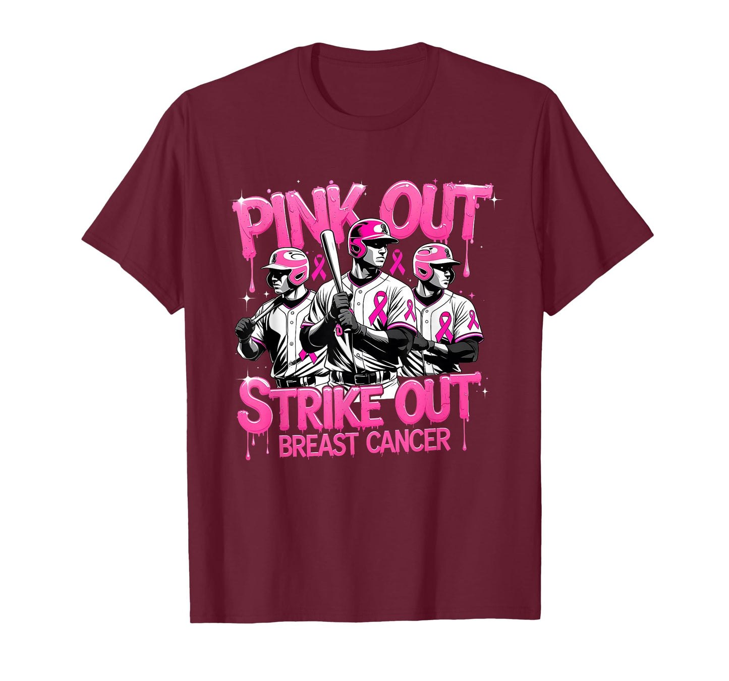 Pink Out Strike Baseball Breast Cancer Awareness T-Shirt