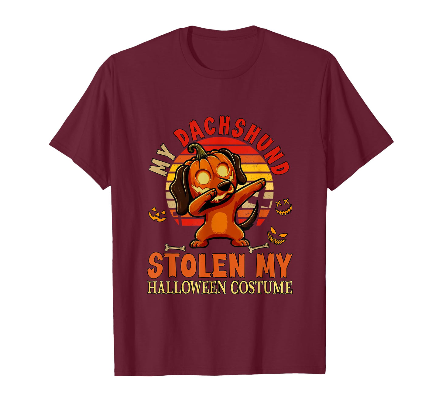 Dachshund Stolen My Halloween Costume Dog Carved Pumpkin T-Shirt