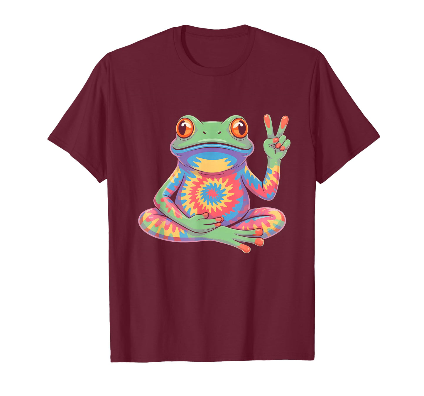 Psychedelic Peace Frog Tie-Dye Design T-Shirt