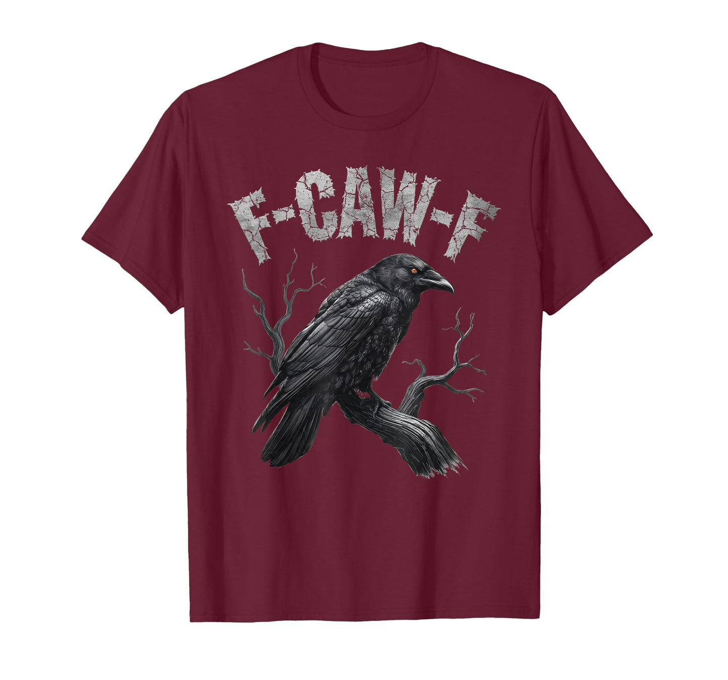 Black Crow, F-Caw-F Funny Black Bird Moon Gothic Adult Humor T-Shirt