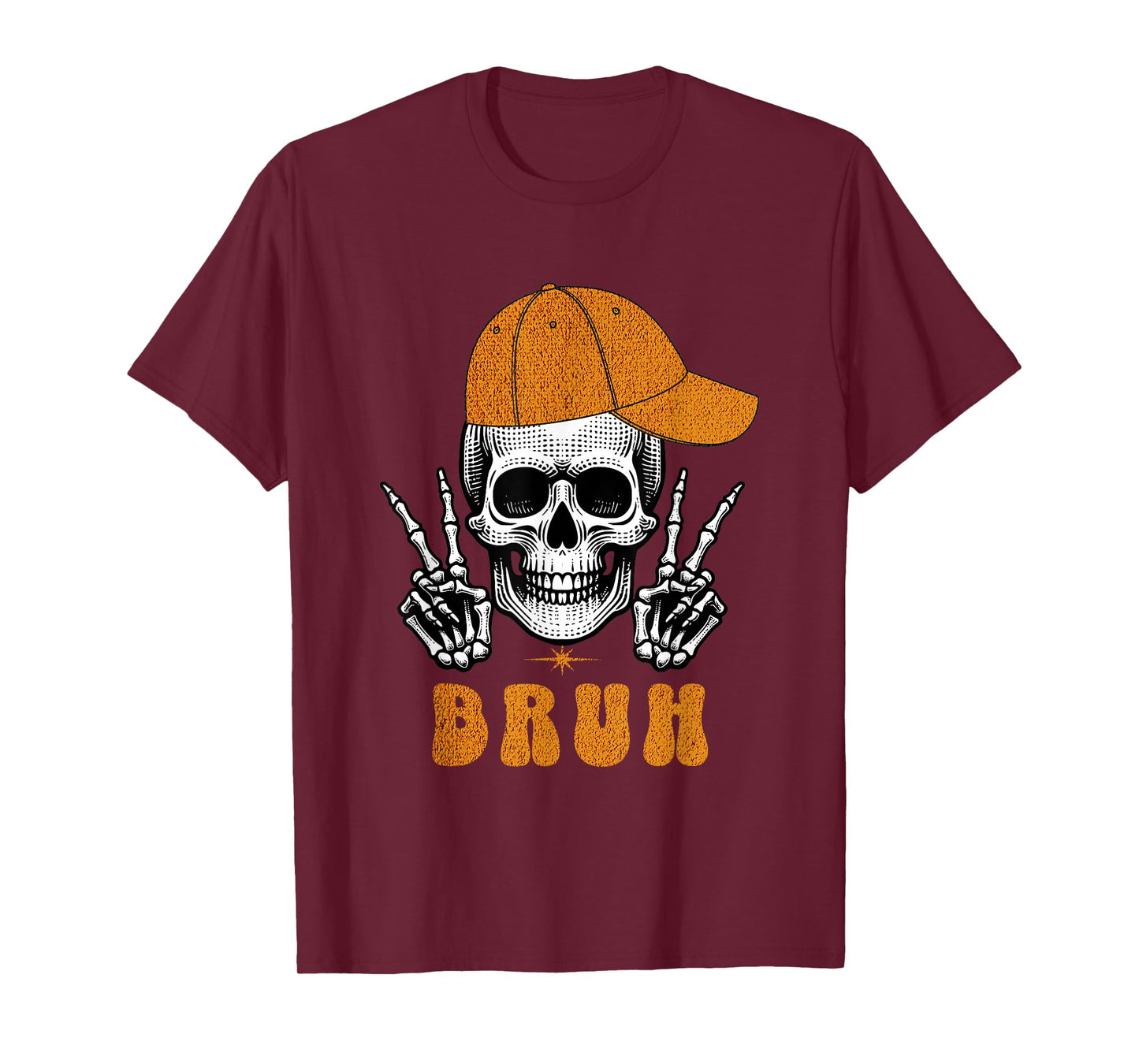 Bruh Punk Rock Skeleton Cool Rocker Halloween Men Boys Kids T-Shirt