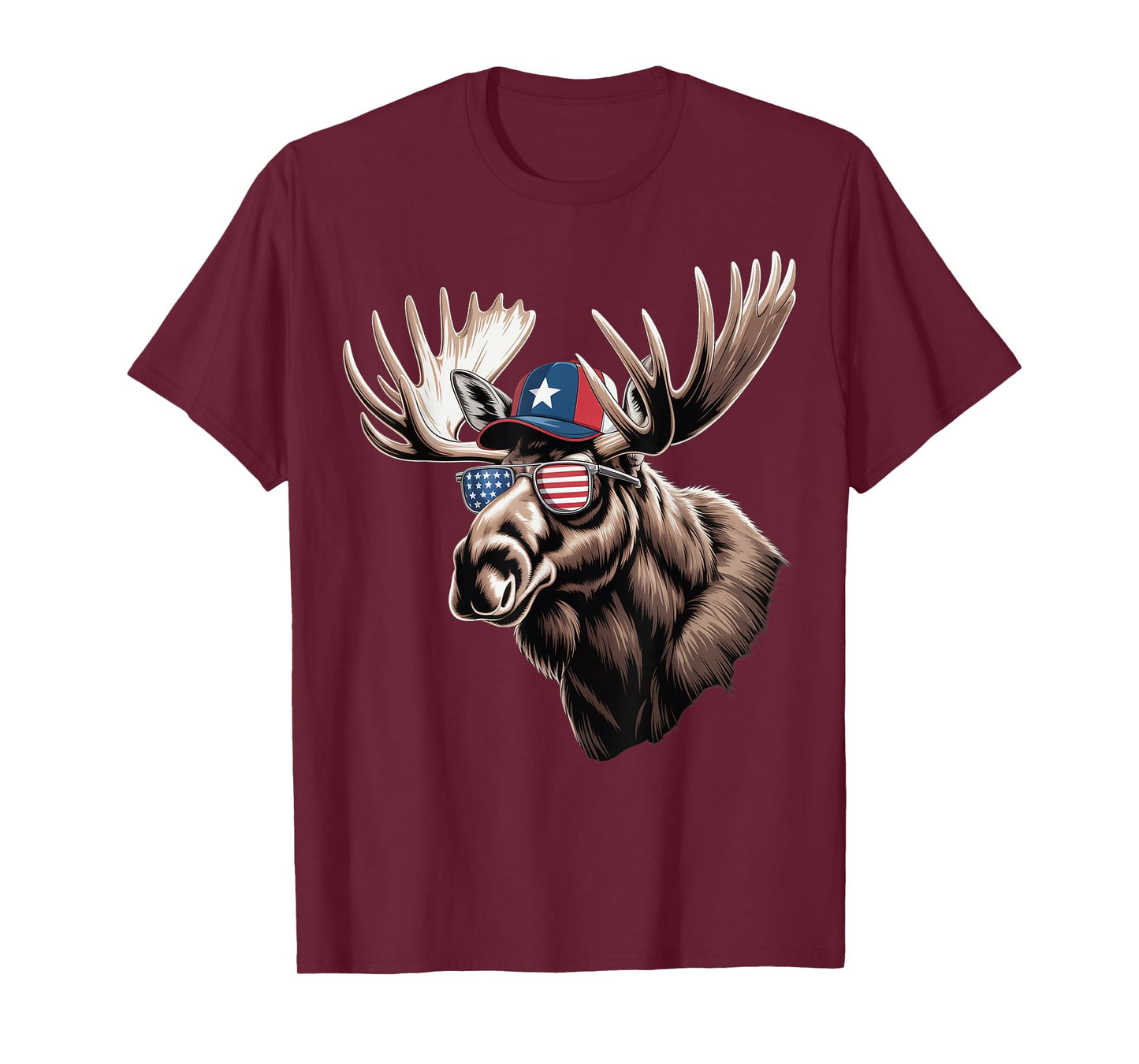 Patriotic Moose with Sunglasses T-Shirt
