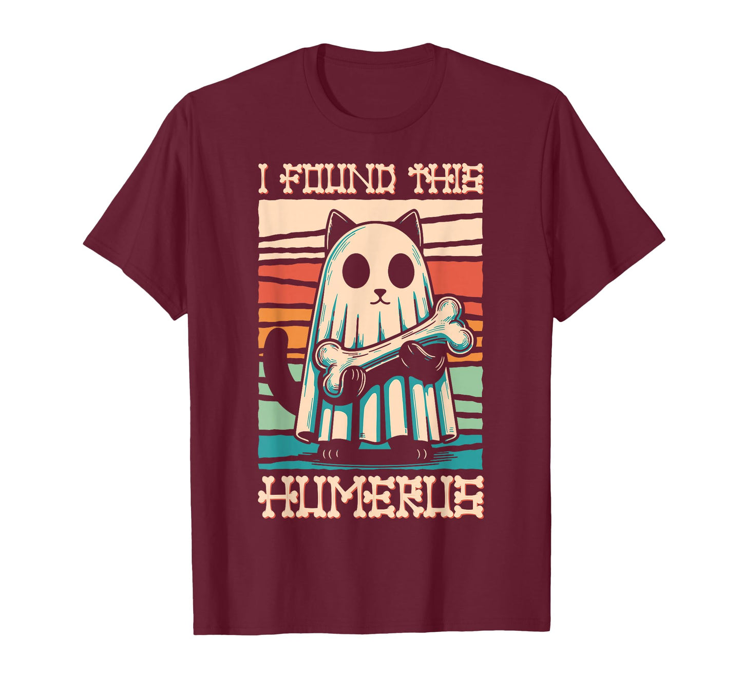 I Found This Humerus - Funny Cat Halloween T-Shirt