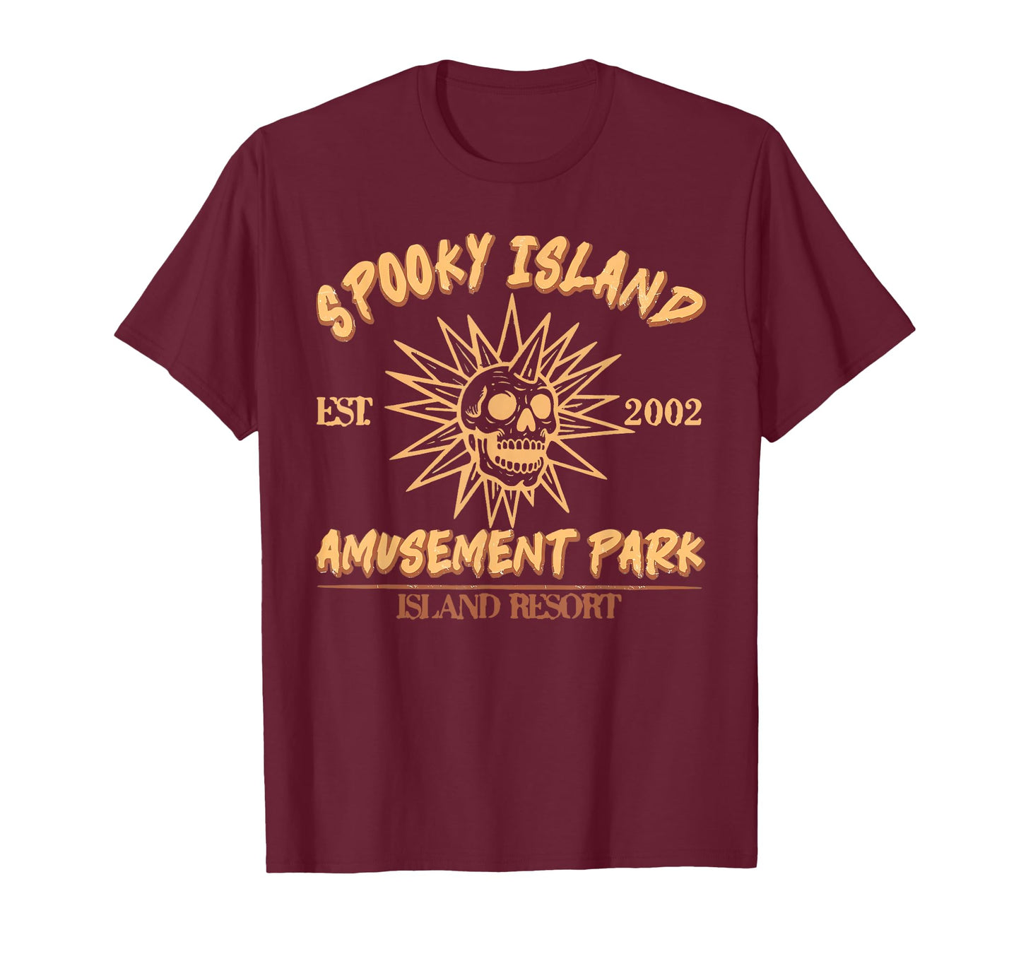 Spooky Island Est 2002 Amusement Park Skull Halloween Funny T-Shirt