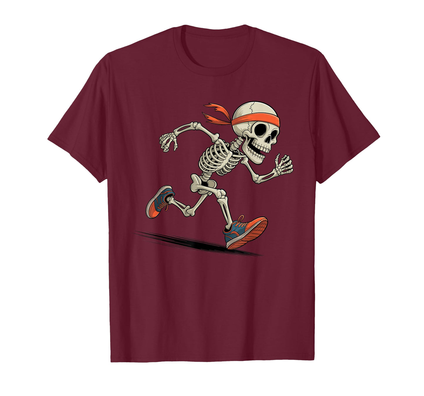 Halloween Skeleton Running Funny Costume Runners Kids Boys T-Shirt