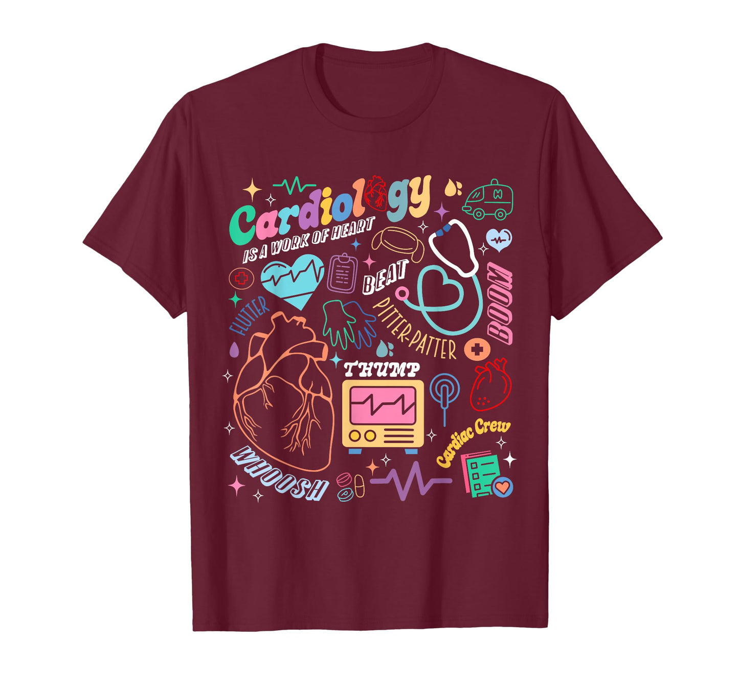 CVICU Cardiac Nurse Retro Anatomy Cardiology Human Heart RN T-Shirt
