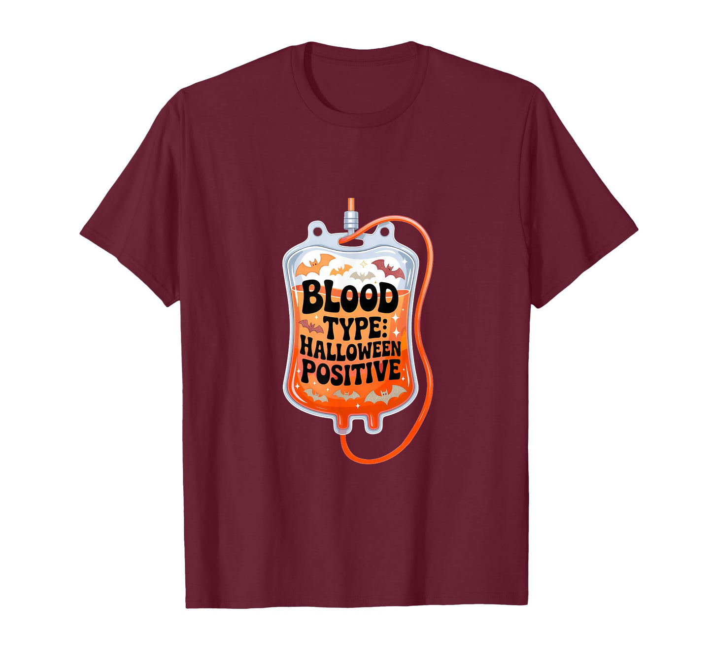 Blood Type Halloween Positive Funny Spooky Halloween Party T-Shirt