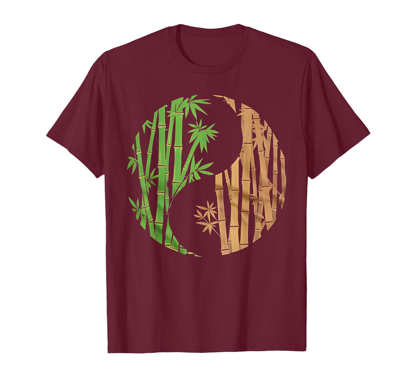 Yin Yang Bamboo Harmony Zen Symbol Yoga Graphic Women Men T-Shirt