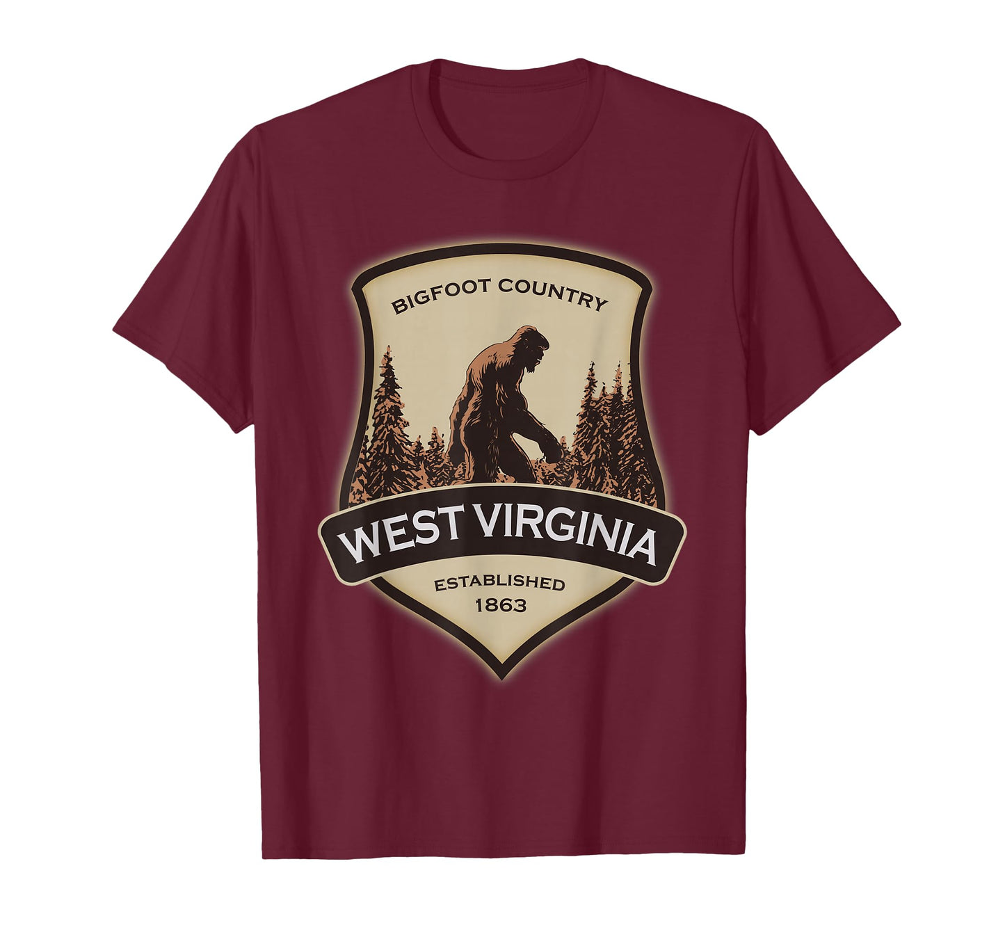 West Virginia and a Bigfoot, or a Sasquatch T-Shirt
