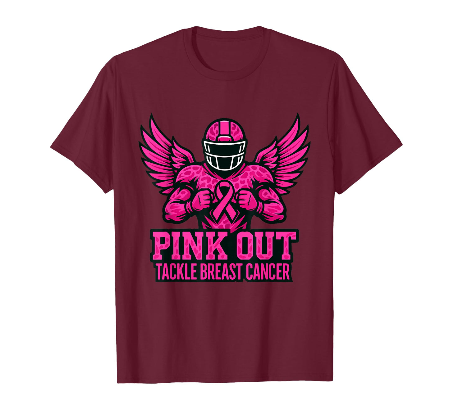 Pink Out Tackle Breast Cancer Awareness American Football T-Shirt