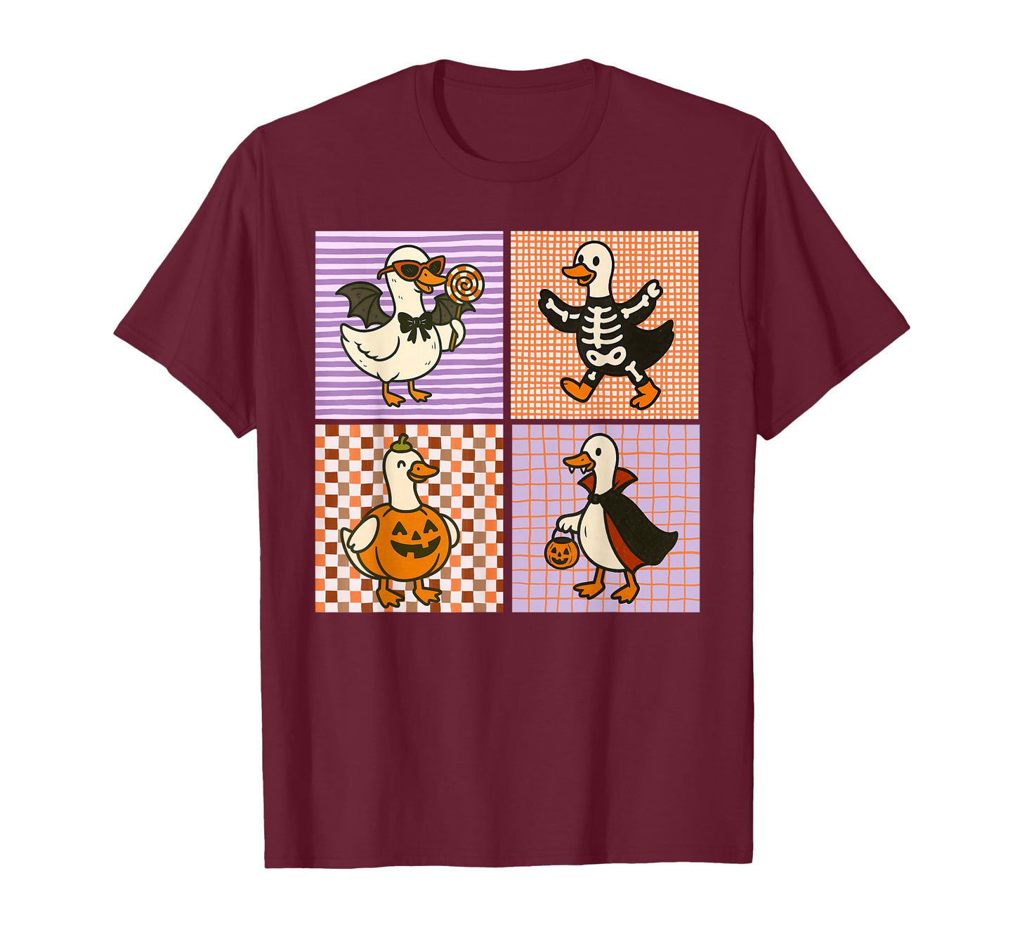 Halloween Goose Geese Skeleton Vampire Pumpkin Costumes T-Shirt