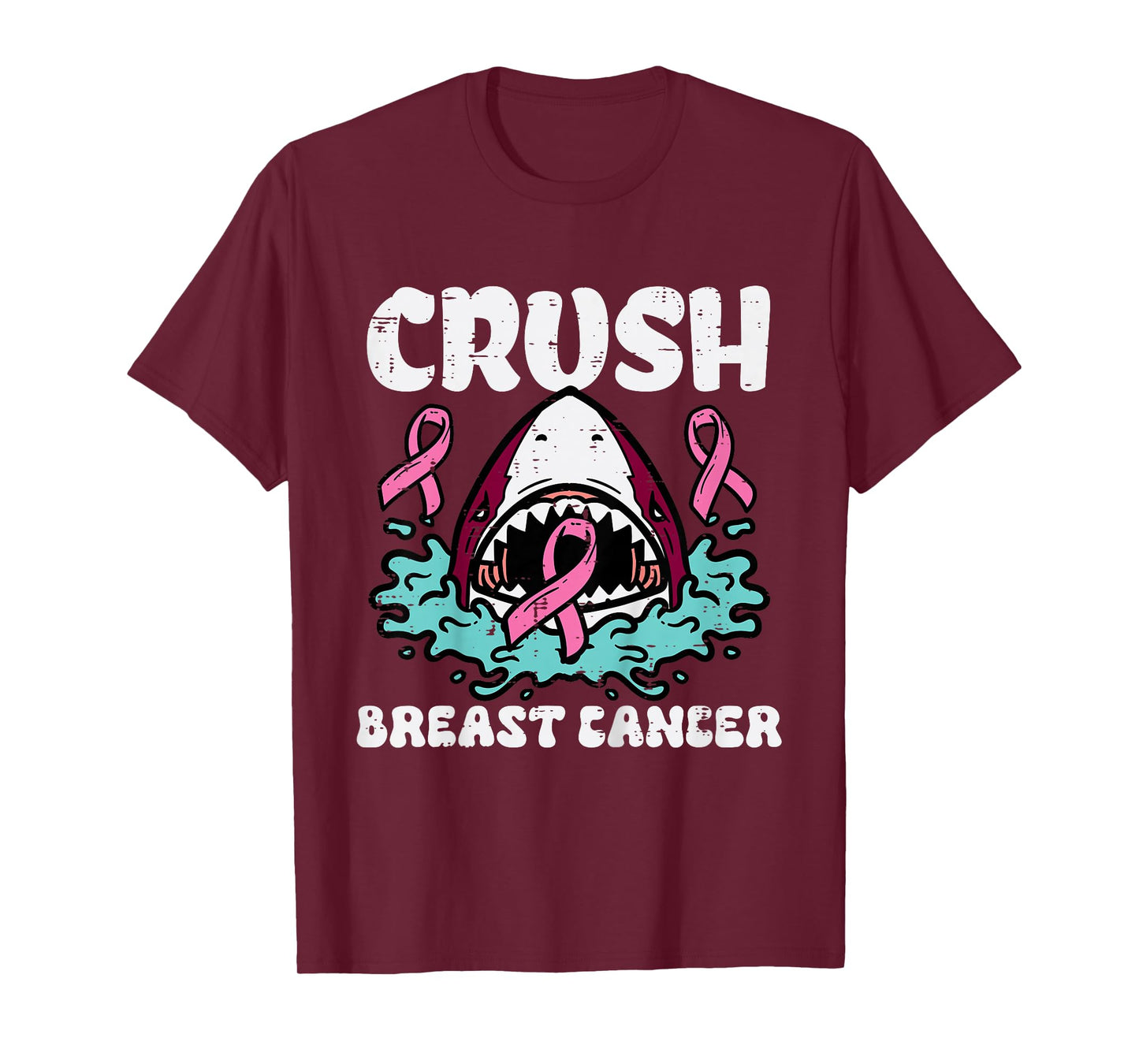 Kids Crush Pink Shark Breast Cancer Awareness Kids Toddler Boys T-Shirt