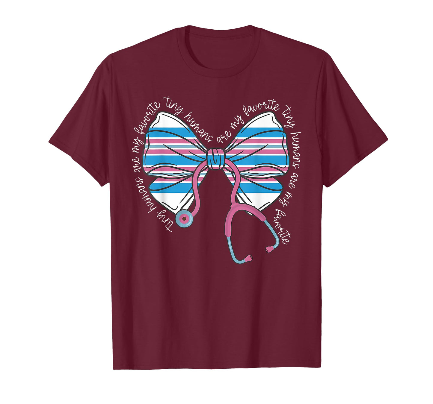 Pink Stethoscope Coquette Bow Baby Blanket NICU Nurse T-Shirt