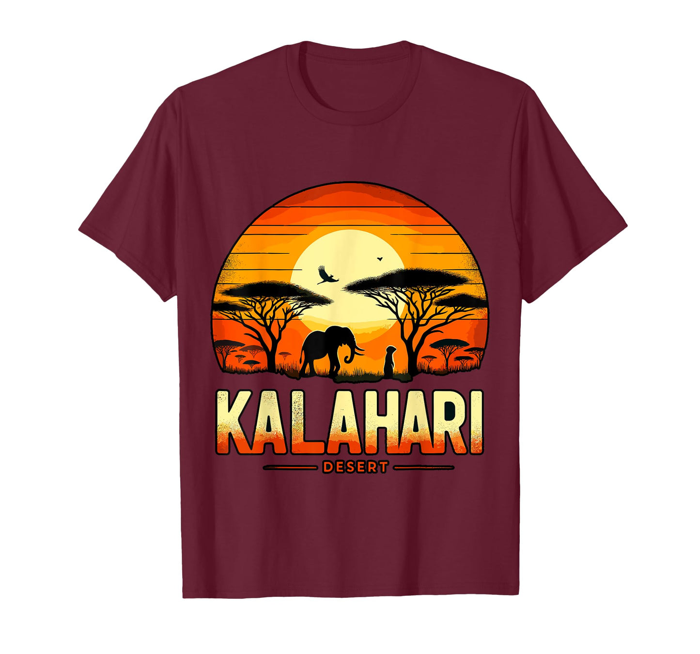 Kalahari Desert Africa Safari Elephant Sunset T-Shirt