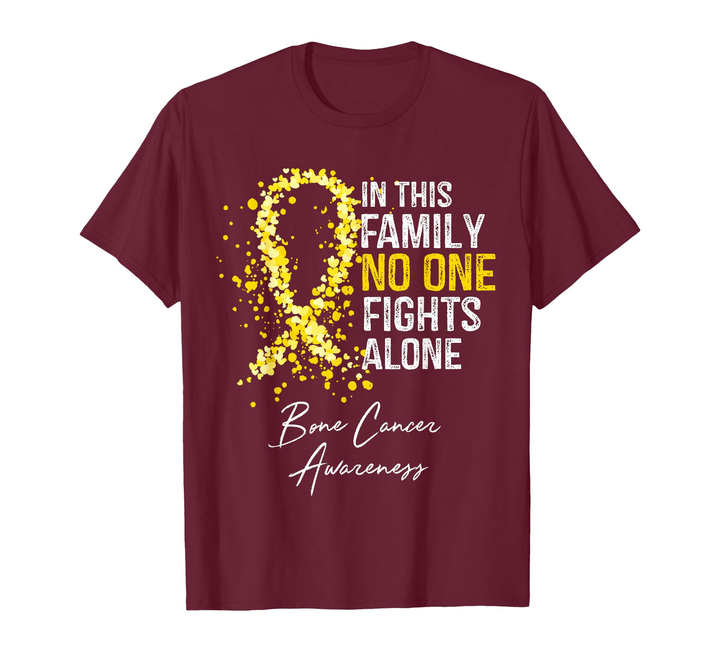 In This Family No One Fights Alone Bone Cancer Awareness T-Shirt