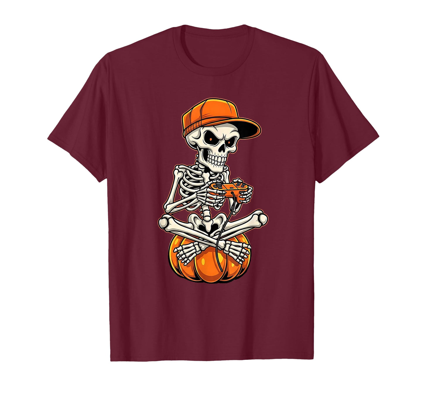 Halloween Skeleton Gamer Video Gaming Funny Skeleton T-Shirt