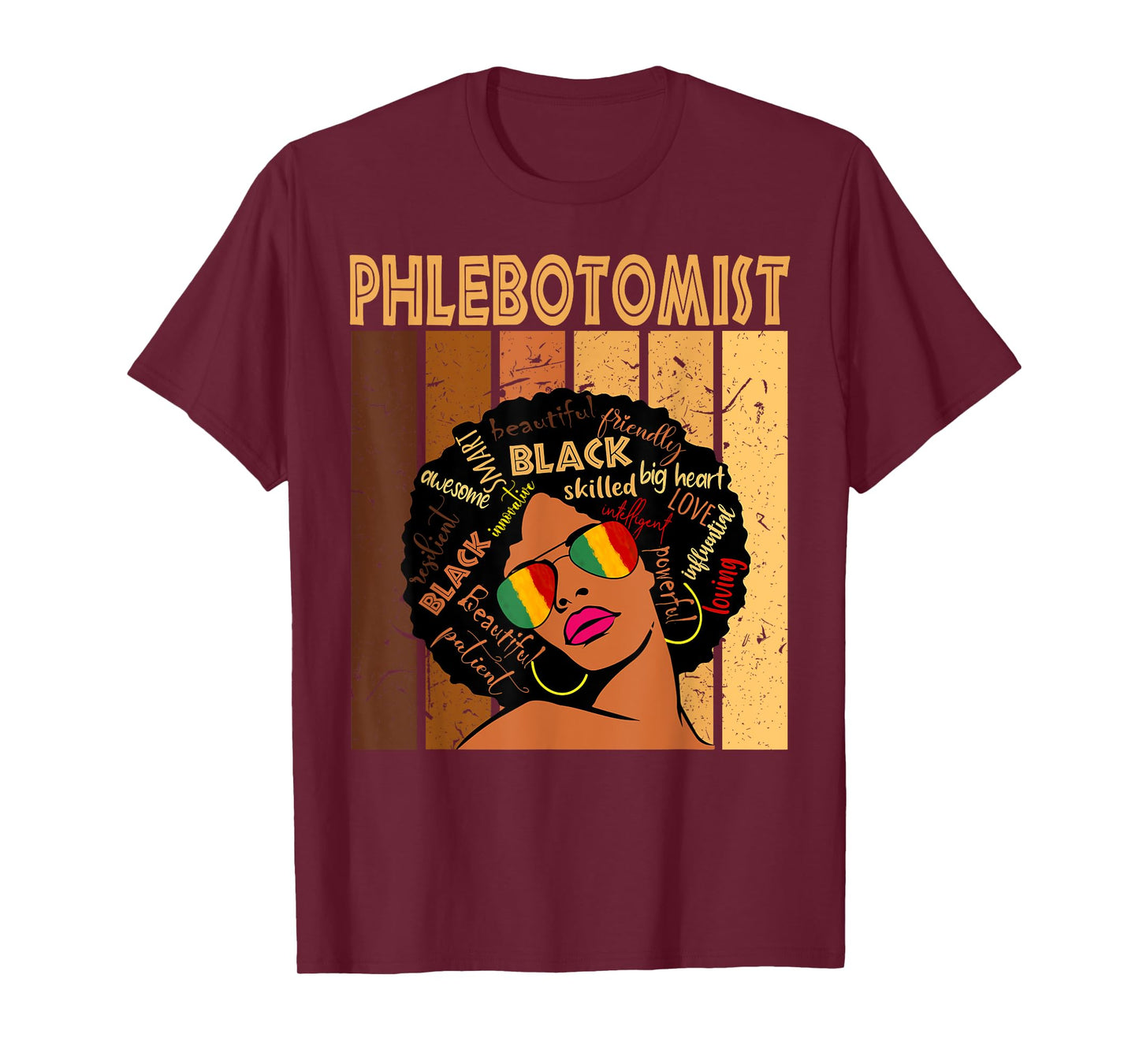 Phlebotomist Afro African American Women Black History Month T-Shirt