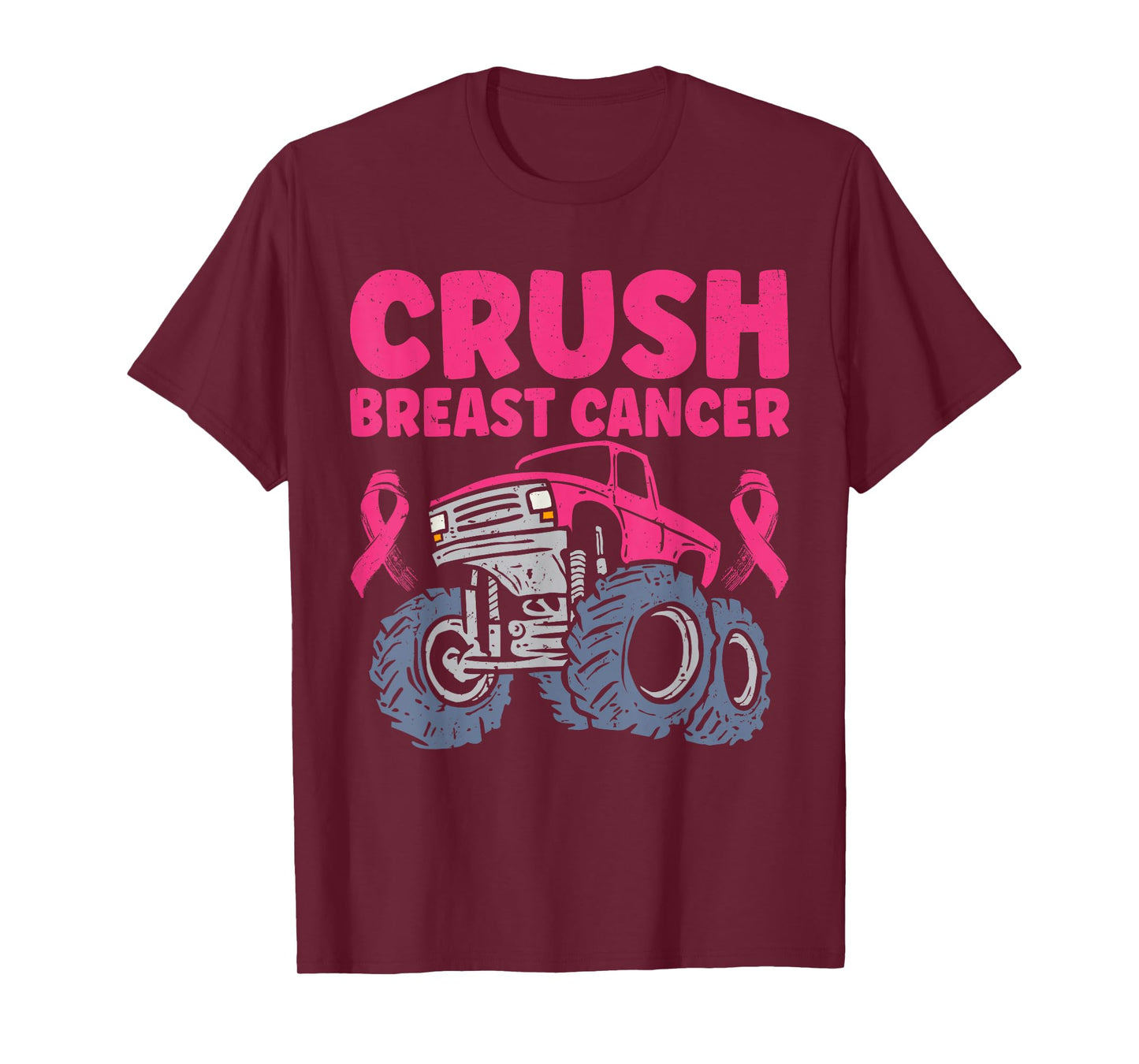 Crush Breast Cancer Awareness Truck pink Women Men Boys T-Shirt