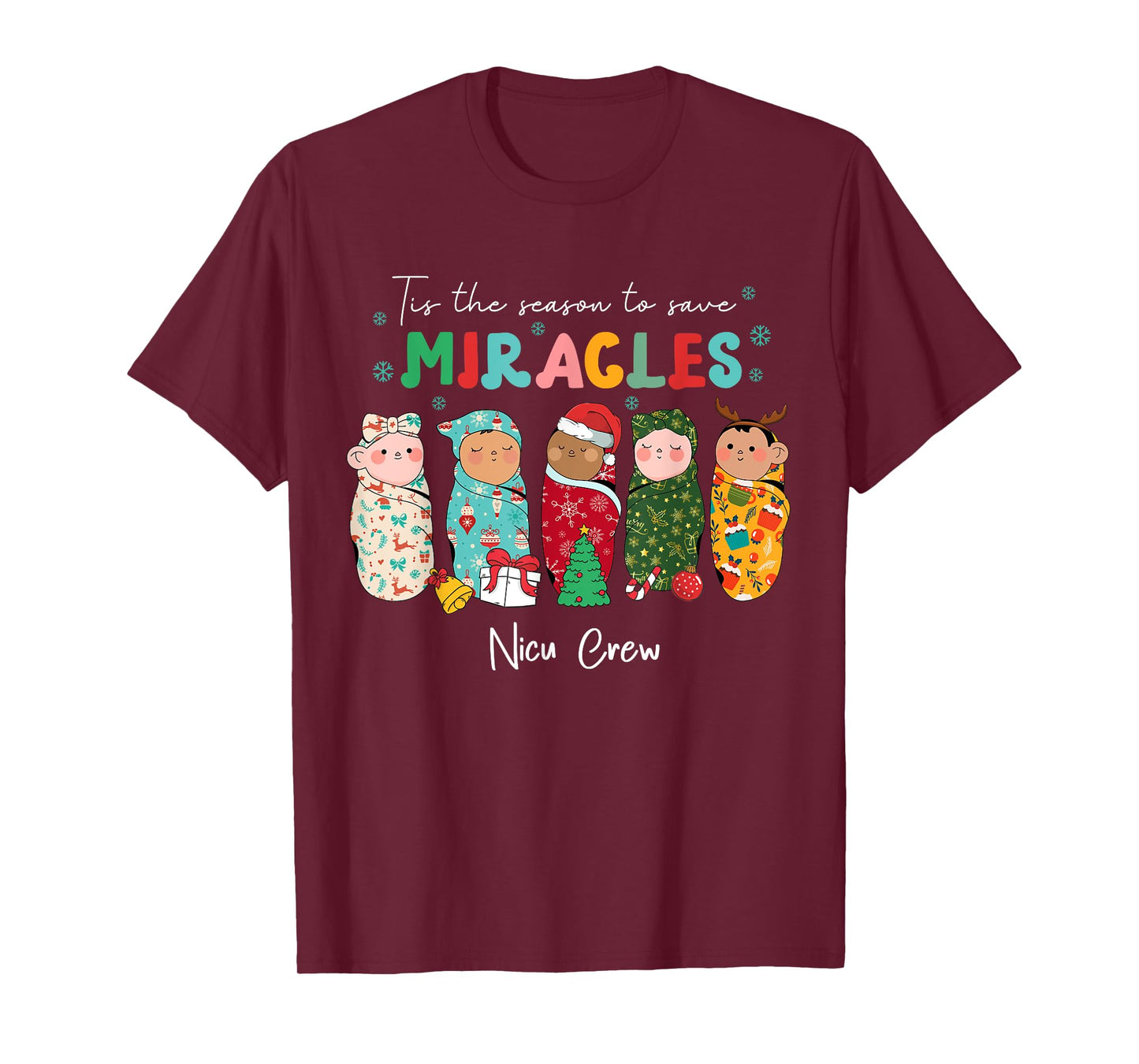 Funny NICU Nurse Animal Nurse Appreciation T-Shirt, Unisex-Adults, Kids, Nurses, Holiday Enthusiasts, Black, Small, Short Sleeve, Christmas NICU Nurse T-Shirt