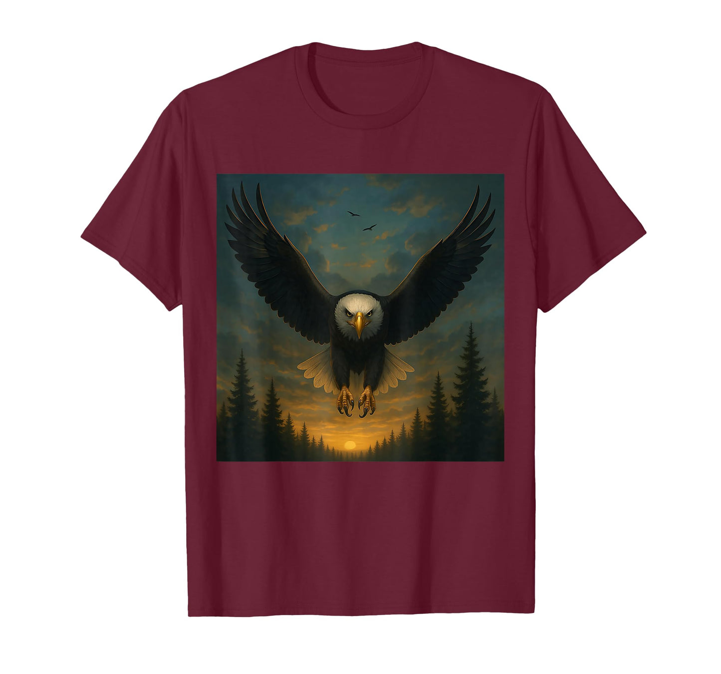 Eagle Sunset Forest Wildlife T-Shirt