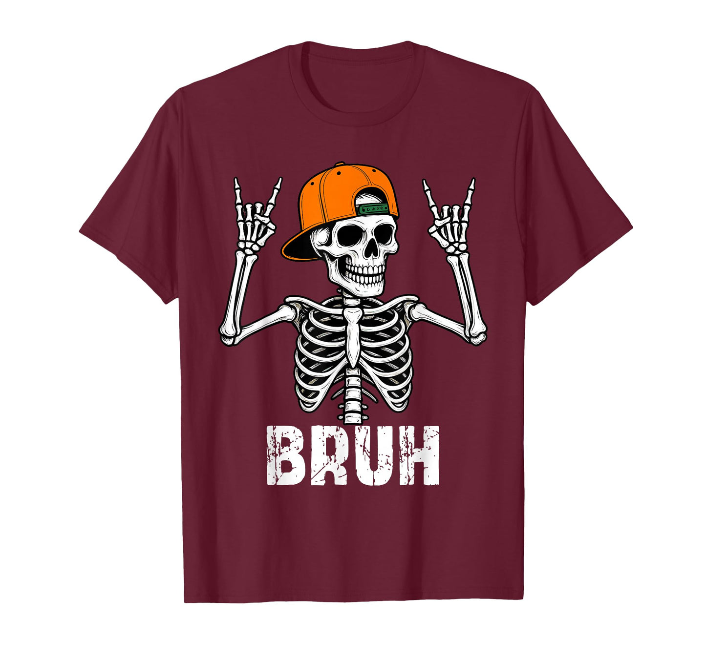 Skeleton Rock On Bruh Halloween for Mens Boys Kids Toddlers T-Shirt