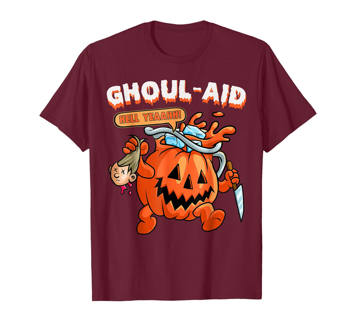 Retro Halloween Ghoul Aid Funny Killer Pumpkin Horror T-Shirt