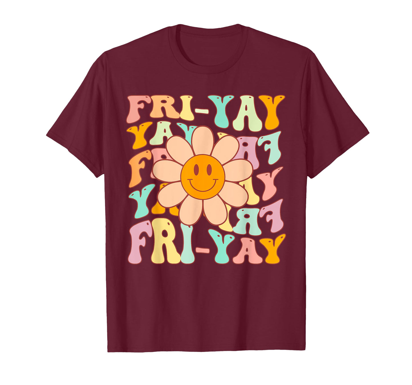 Funny Teacher Happy Friyay TGIF Friday Flower Back To School T-Shirt for Men Women Girls Kids