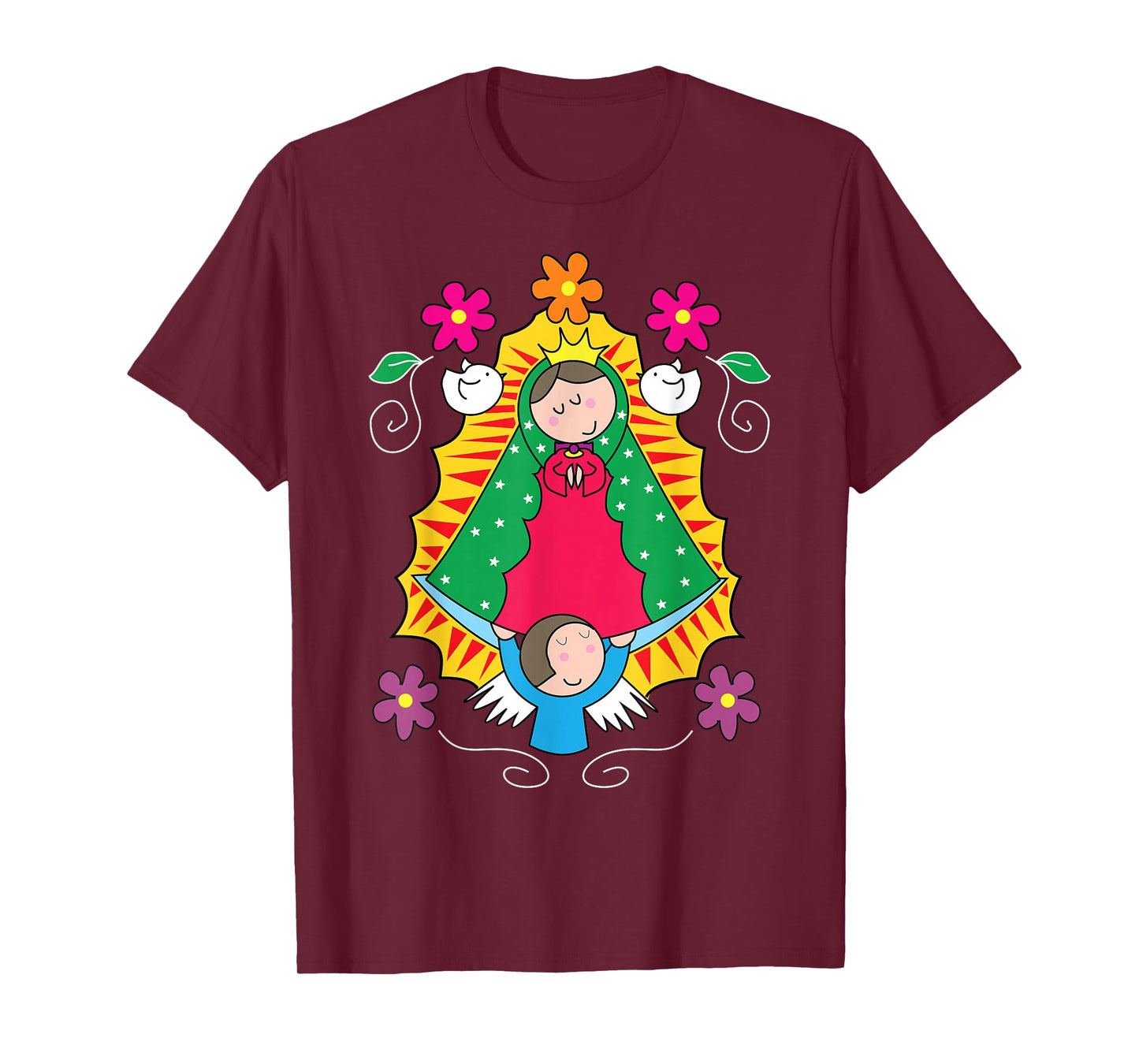 Virgen de Guadalupe Cartoon Santa María de Guadalupe T-Shirt