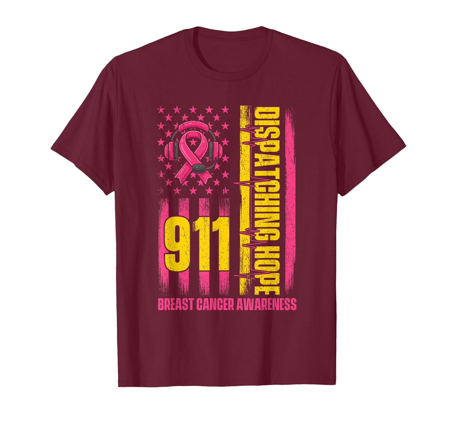 911 Dispatching Hope - Breast Cancer Awareness Dispatcher T-Shirt