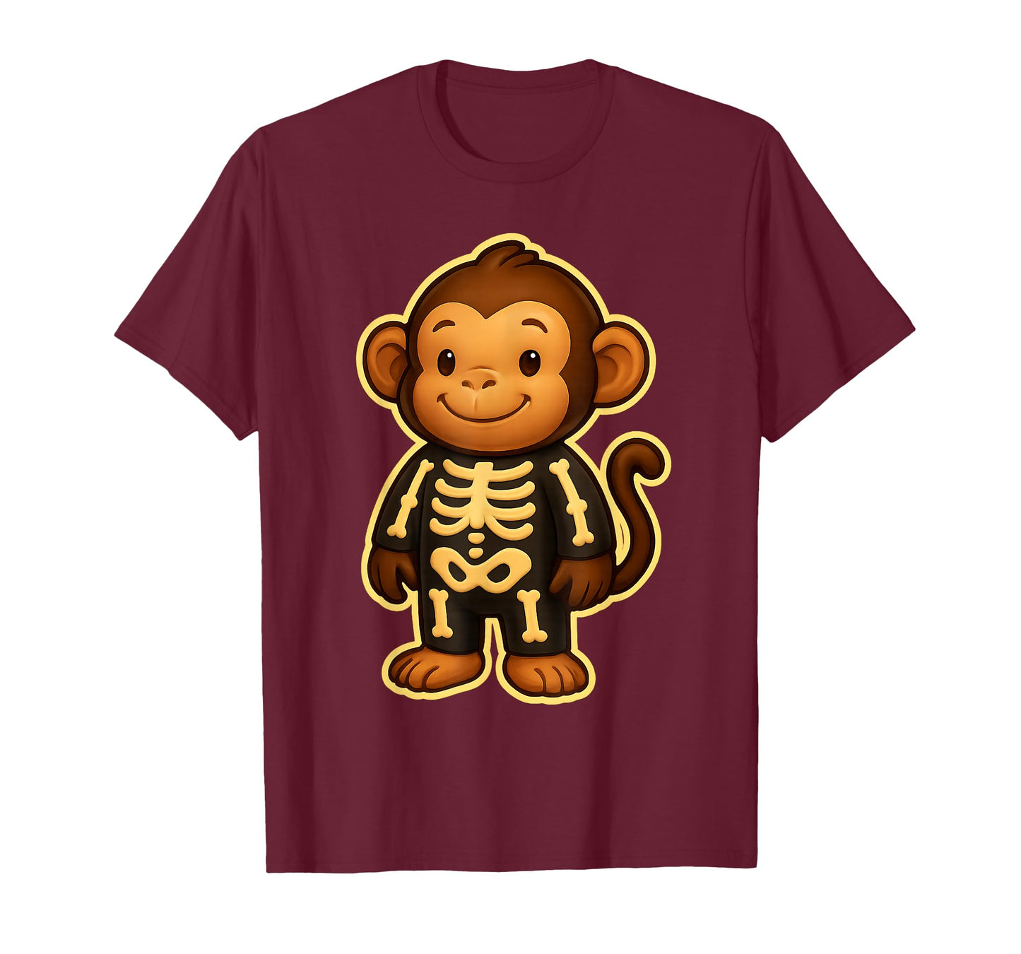 Funny Monkey Skeleton Costume Halloween Party Men Women Kids T-Shirt